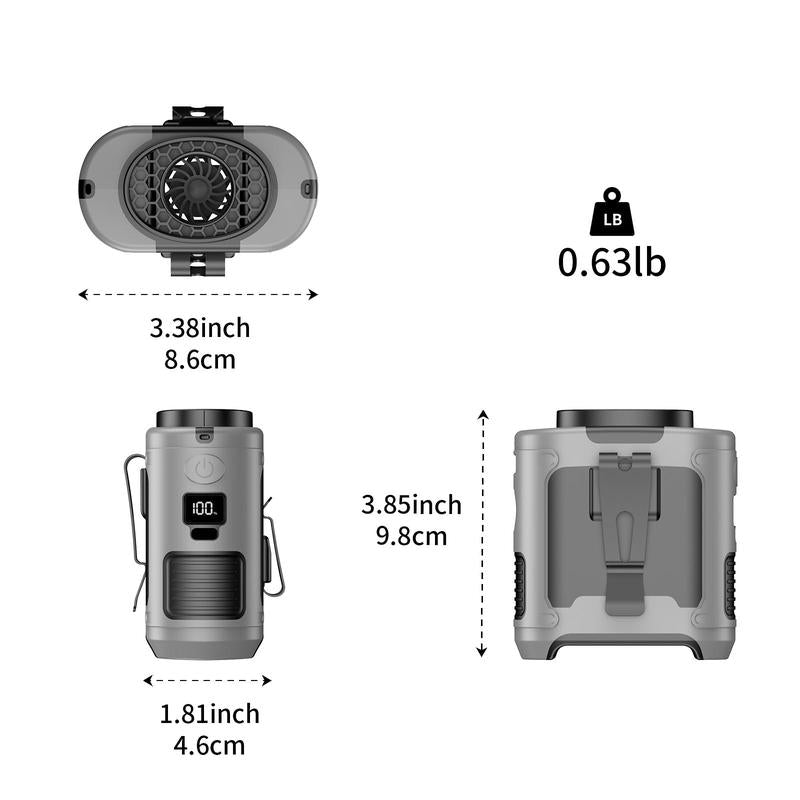 Portable 10,000mAh Power Bank: 3-in-1 Fan, Torch & LED Light