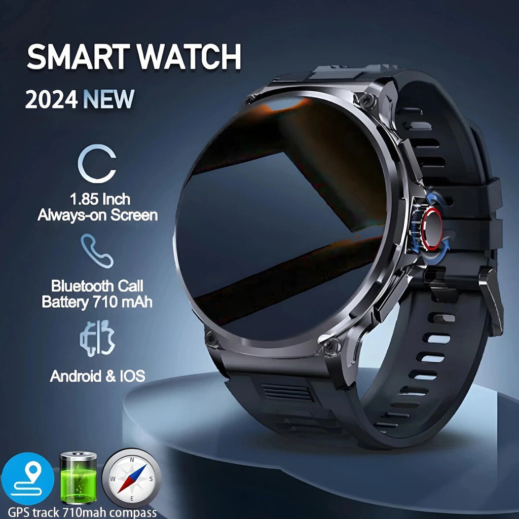 1.85" Ultra HD Smartwatch GPS Bluetooth Call Health Monitoring Watch Gym Gift