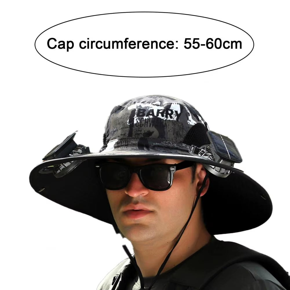 BreezeGuard™ Solar Fan Hat – Cool Comfort Under the Sun